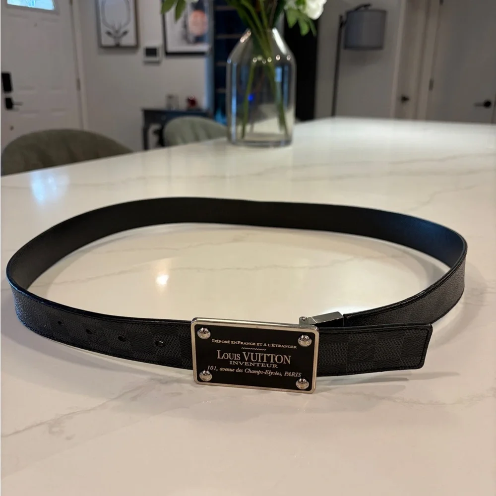 Louis Vuitton Black men’s Damier belt 110/44 XXL - Picture 1 of 7